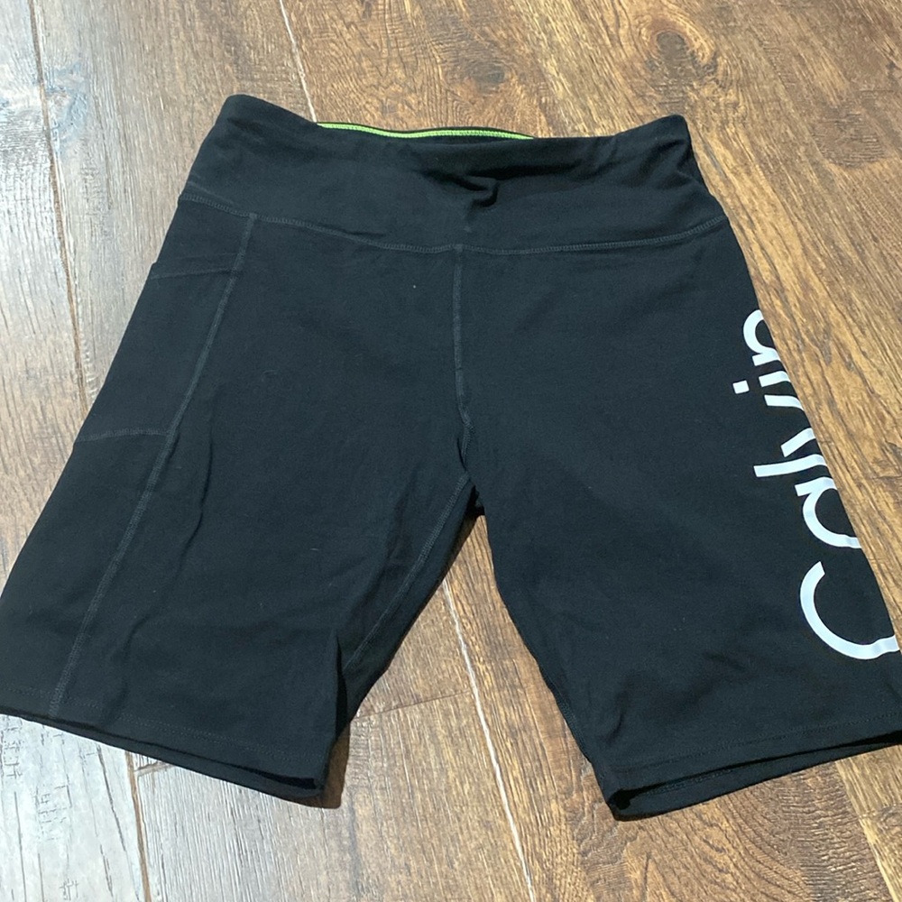 Women’s black Calvin Klein bike shorts with pocket